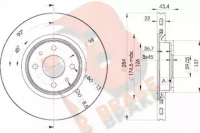 R BRAKE 78rbd20356 -  Тормозной диск